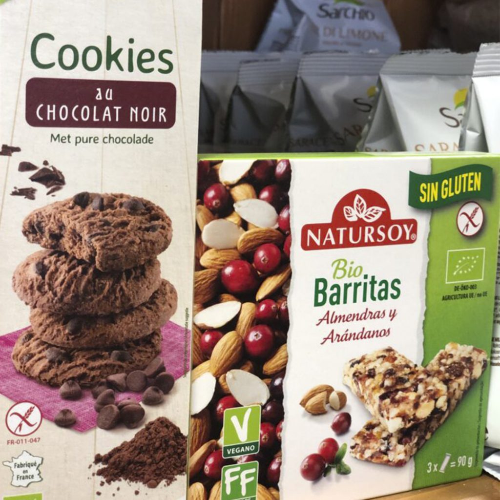 Cookies de Chocolate
 y Barritas energéticas
sin gluten