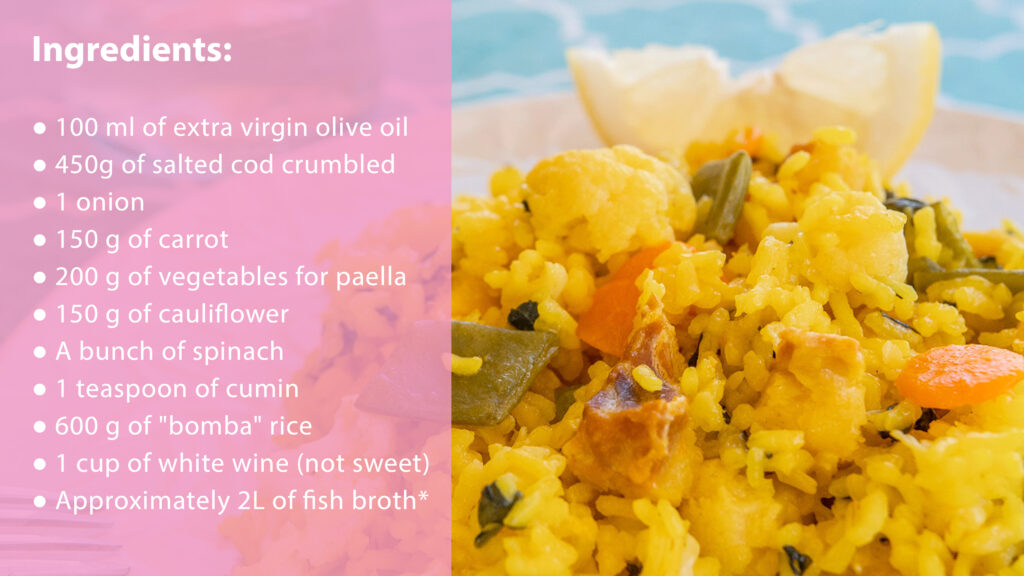 Cod paella Recipe Agromart Maria Verger