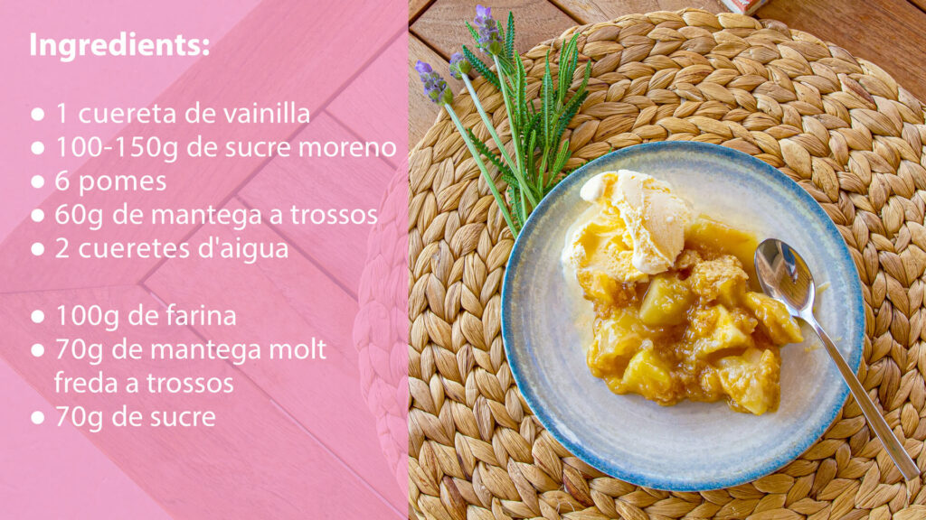 Apple Crumble recepta compota de poma Agromart recepta Maria Verger Ingredients