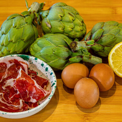 ingredients carxofes amb cuixot salat