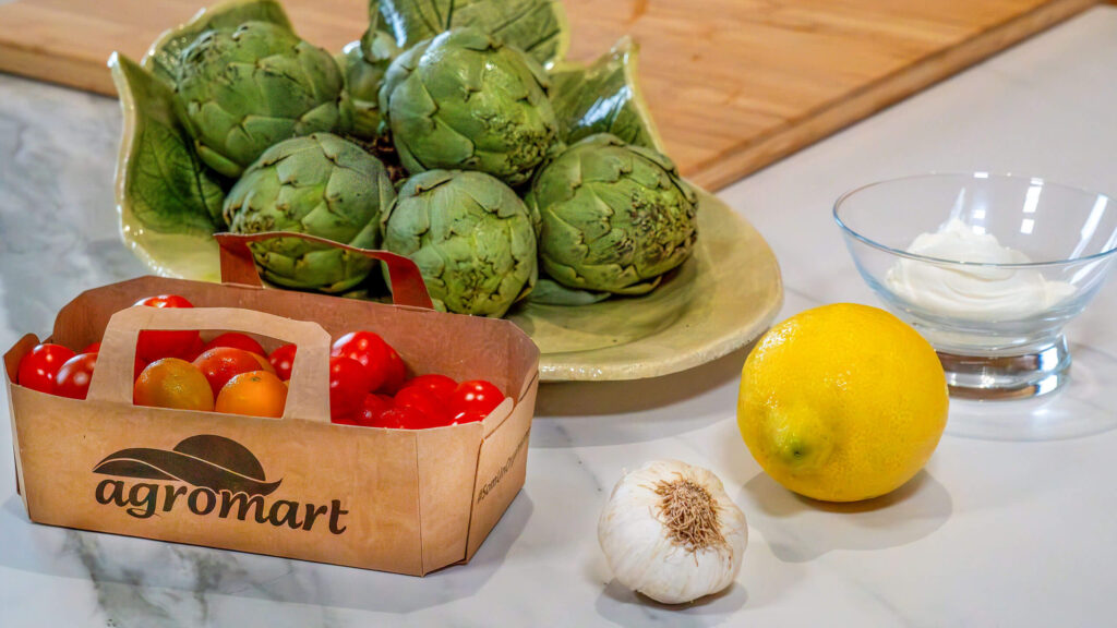 Recepta Agromart carxofes al forn amb salsa de tomàtiga xerri ingredients