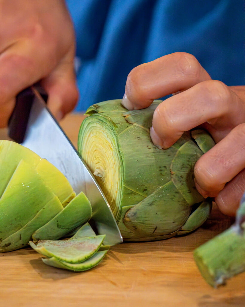 Recepta Agromart carxofes al forn amb salsa de tomàtiga xerri ingredients de qualitat