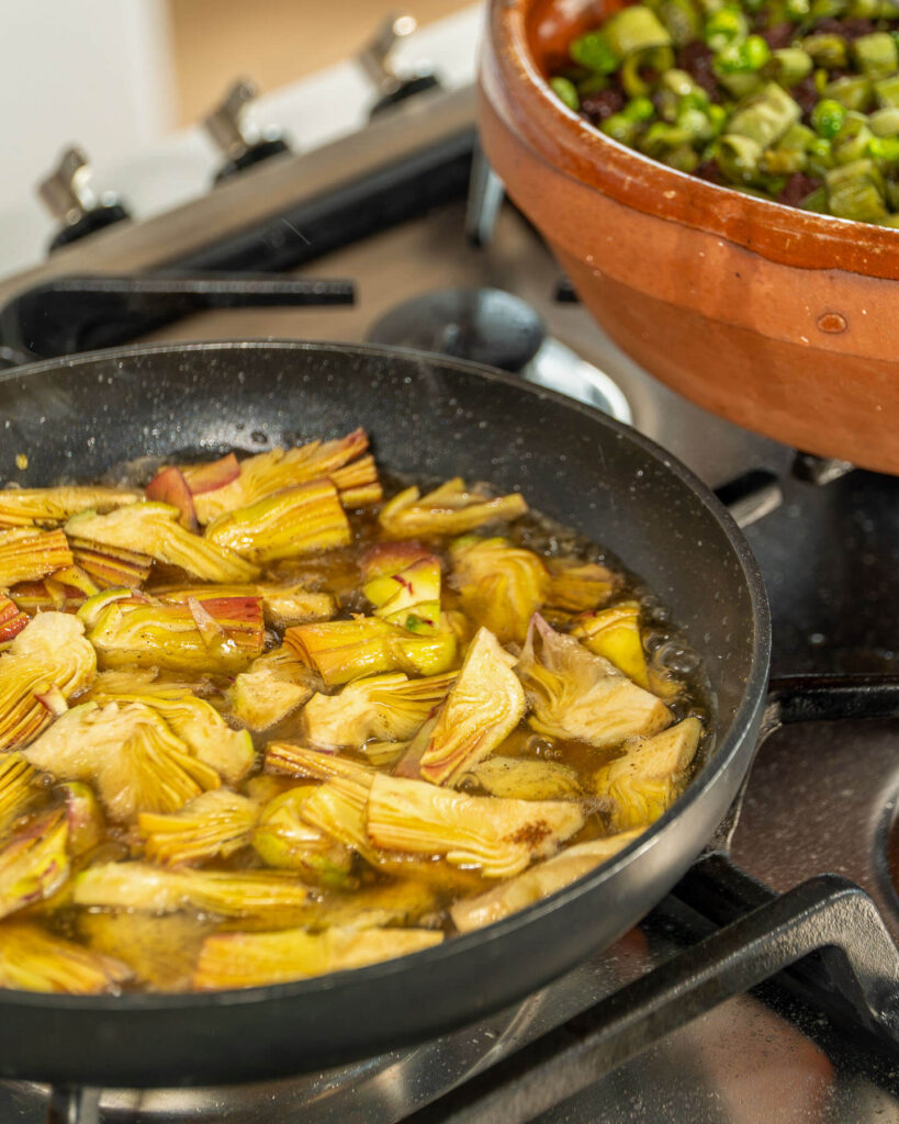 sofregir carxofa negra mallorquina varietat local Recepta Tradicional Frit de Pasqua Agromart Balear